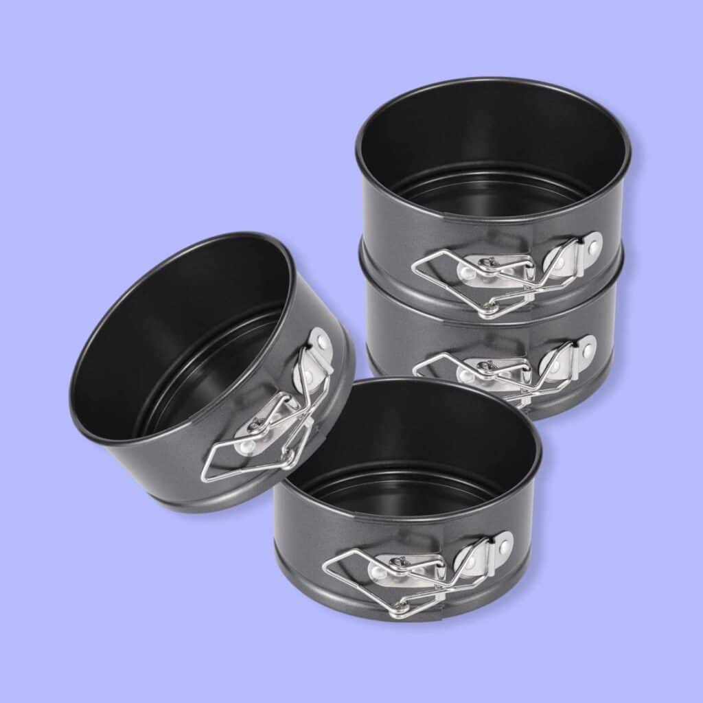 HIWARE 4-Inch Mini Springform Pan, Set of 4