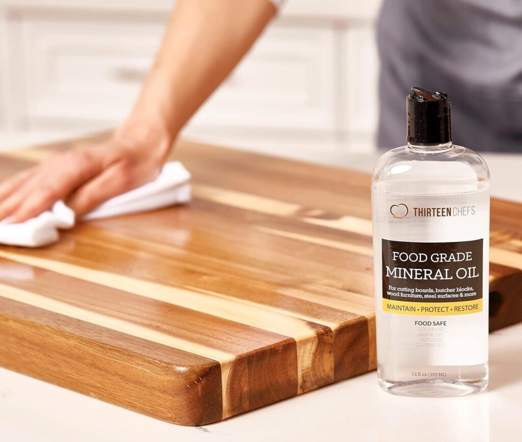 Thirteen Chefs Mineral Oil 8oz Food Grade Conditioner for Wood Cutting Board