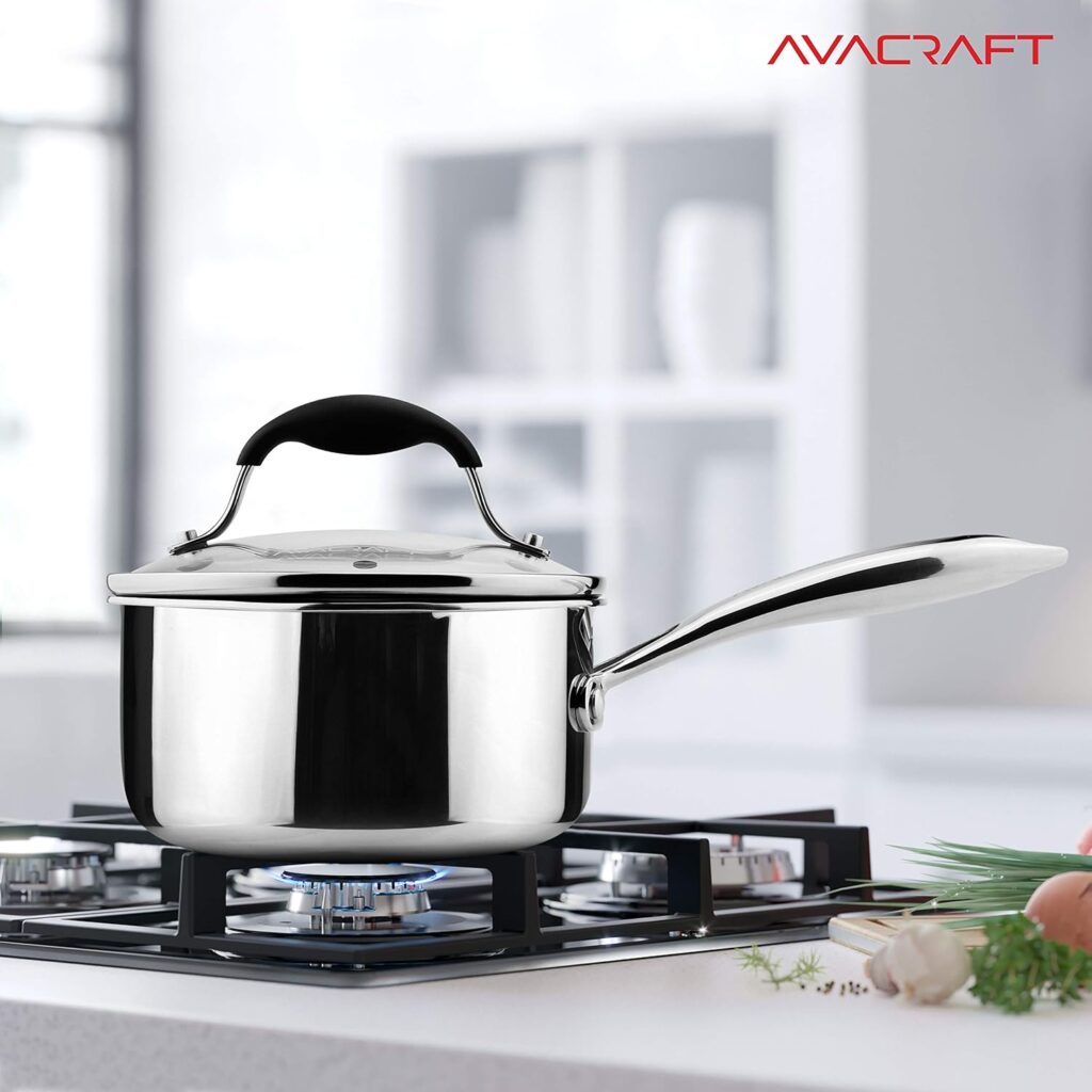 AVACRAFT Tri-Ply Stainless Steel 1.5 Quart Saucepan